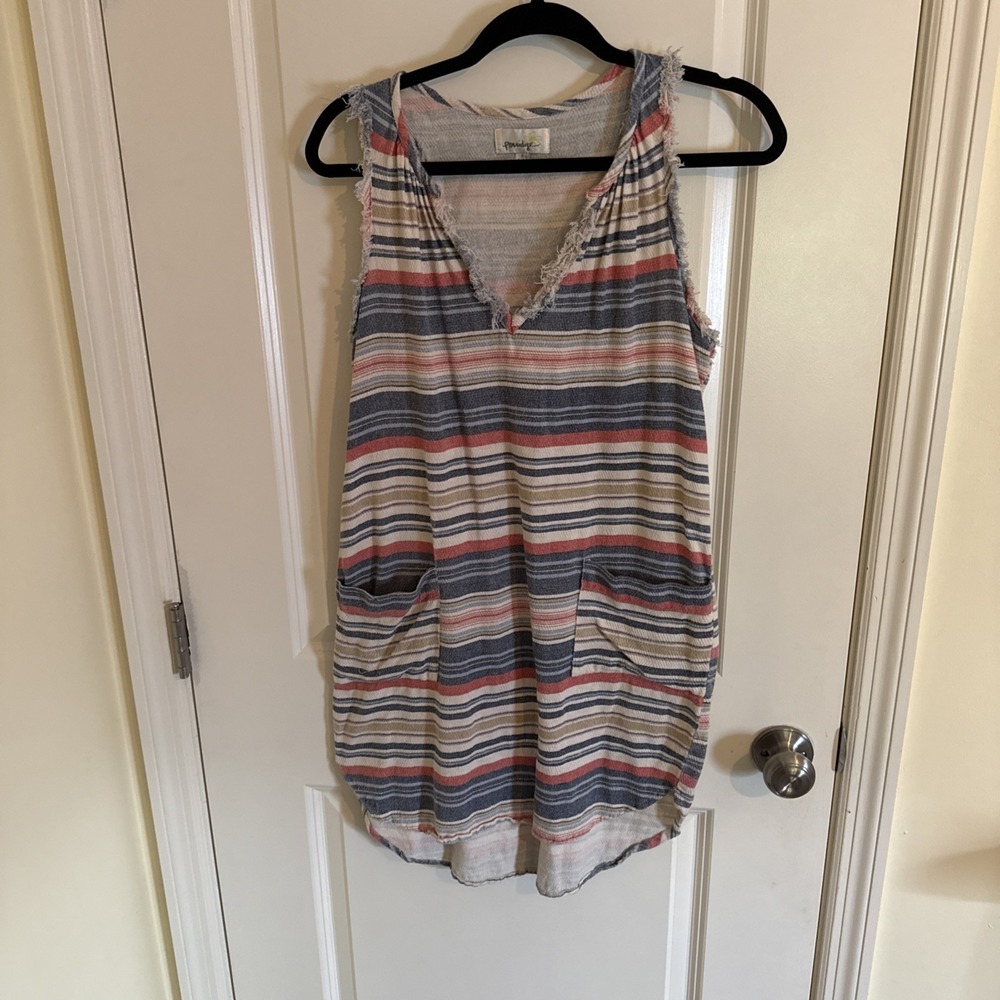 Anthropologie Porridge Striped Sleeveless Shift Dress Size Small